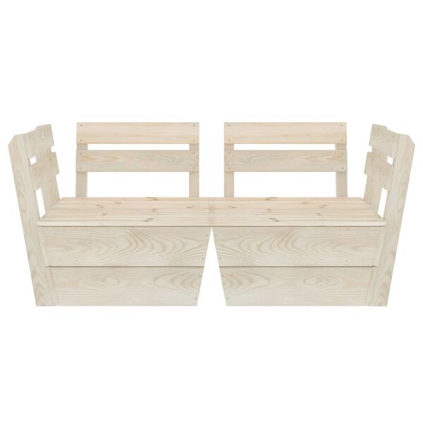 vidaXL Pallet Sofa Natural Wood Impregnated spruce wood 2-seater Tough