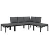 vidaXL Garden Sofa Set Black Aluminum Medium Adjustable Armrests