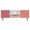 vidaXL TV Cabinet White, Red, Orange Engineered wood, Solid pinewood