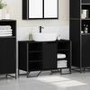 vidaXL Bathroom Sink Cabinet Black Oak 35.83 x 13.78 x 23.62 in