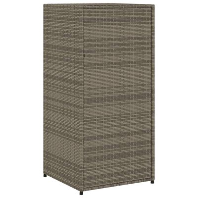 vidaXL Patio Storage Cabinet Gray 21.7"x21.7"x43.7" Poly Rattan