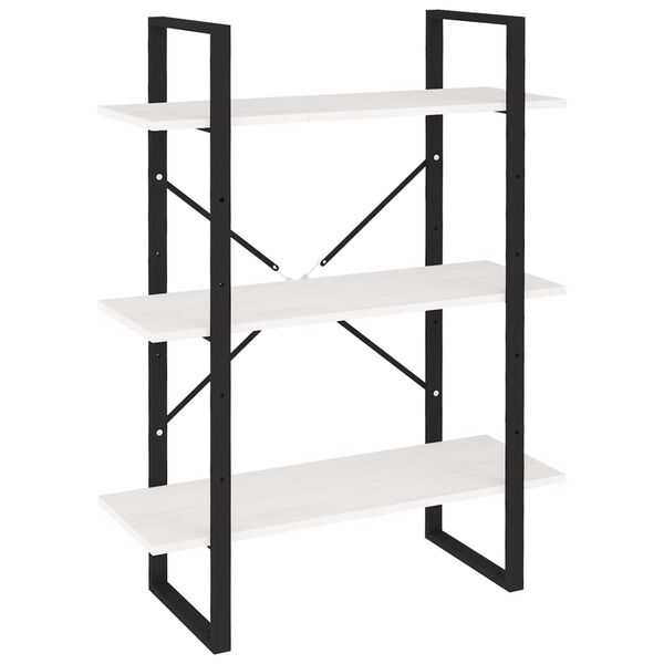 vidaXL Book Cabinet White Solid pine wood 31.5 x 11.8 x 41.3 in