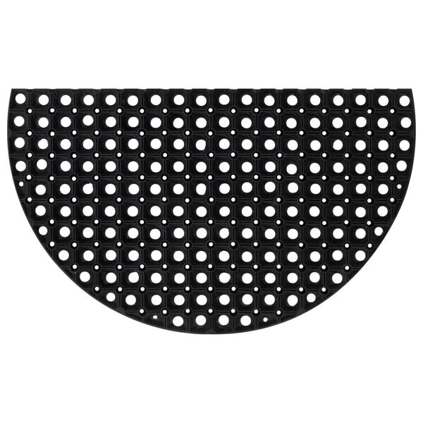 vidaXL Door Mat Black Rubber 17.7 x 29.5 in Non-slip Door Mat