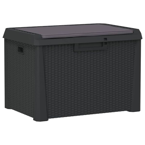 vidaXL Garden Storage Box Anthracite Polypropylene Medium