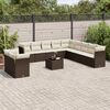 vidaXL Garden Sofa Set Brown PE Rattan Large Modular Garden Sofa Set