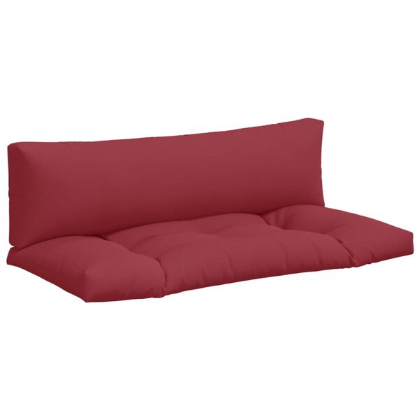 vidaXL Pallet Cushion Set of 2 Wine red 100% polyester Standard