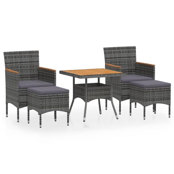 vidaXL Garden Dining Set Grey
