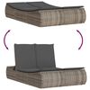 vidaXL Double Sun Lounger with Cushions Grey Poly Rattan