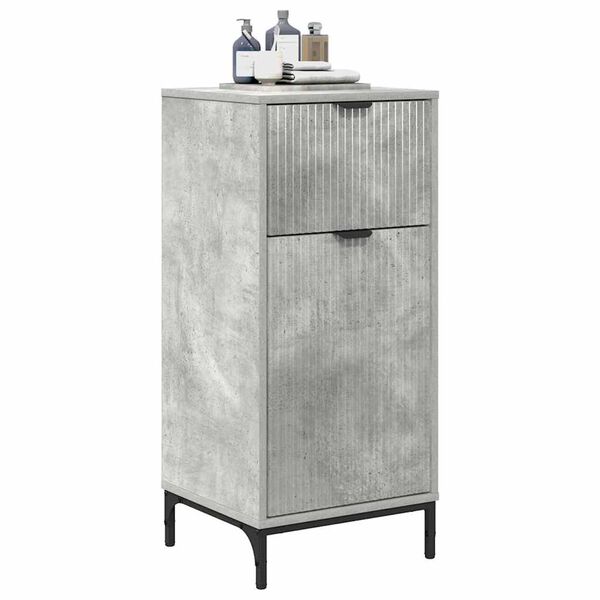 vidaXL Bathroom Cabinet Concrete Grey 15.55 x 14.17 x 34.65 in