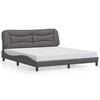 vidaXL Bed Frame without Mattress "Hvar" Gray 70.9"x78.7" Faux Leather