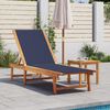 vidaXL Sun Lounger Blue Solid Acacia wood with oil finish Large