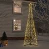 vidaXL Christmas Cone Tree Warm white Powder-coated steel 3 x 10 ft