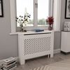 vidaXL Radiator Covers 2 pcs White 44.1"x7.5"x32.1" MDF
