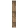 vidaXL Bookcase 5-Tier Artisian Oak 17.7x9.3x64.0" Engineered Wood