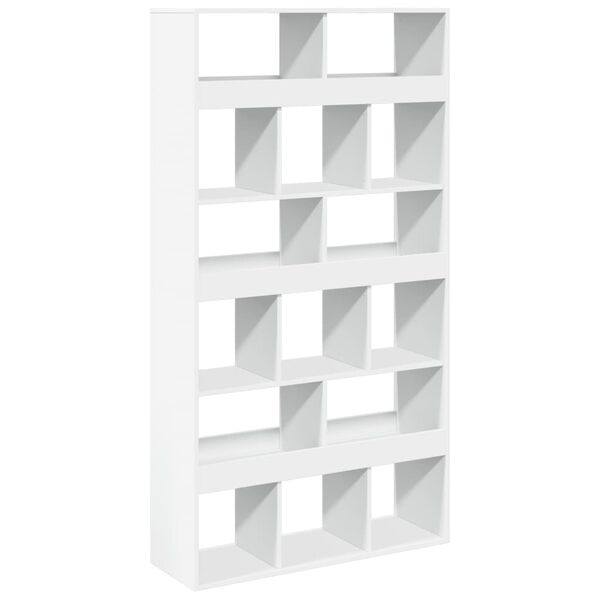 vidaXL Bookcase White Engineered Wood Large Bookcase Rectangular
