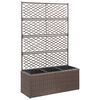vidaXL Raised Bed Brown Poly rattan, plastic 32.7x11.8x51.2 in Planters