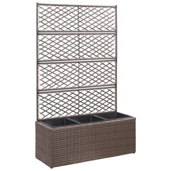 vidaXL Raised Bed Brown Poly rattan, plastic 32.7x11.8x51.2 in Planters