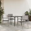 vidaXL Garden Dining Set Grey and Black Poly Rattan, Steel, Tempered Glass