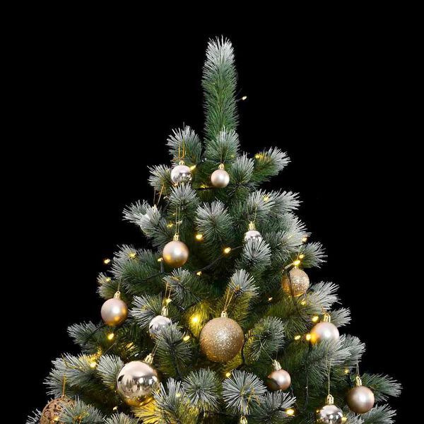 vidaXL Artificial Hinged Christmas Tree 300 LEDs & Ball Set 82.7"
