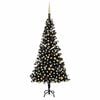 vidaXL Artificial Pre-lit Christmas Tree with Ball Set Black 82.7" PVC