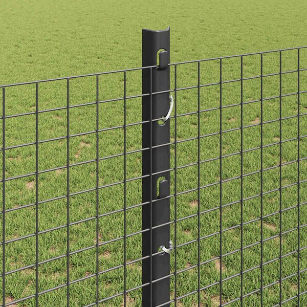 vidaXL Fence and Post Grey 3.94 x 164.04 ft Steel