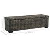 vidaXL Storage Box 47.2" Black Kubu Rattan and Solid Mango Wood