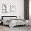 vidaXL Bed Frame Black Engineered wood and metal 63x79 in Durable