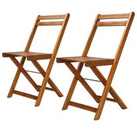 vidaXL Patio Bistro Chairs 2 pcs Solid Acacia Wood