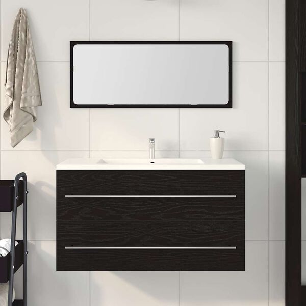 vidaXL Sink Cabinet Black Oak 90 x 45 x 1.5 cm Engineered wood