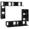 vidaXL TV Cabinet Set Wall-mounted 8 pcs Black Oak Engineered Wood