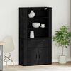 vidaXL Highboard Black Oak 31.50 x 12.99 x 59.06 in Engineered Wood