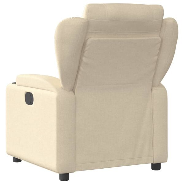 vidaXL Recliner Chair Cream 100% Polyester, Metal, Plywood Standard