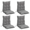 vidaXL Lowback Chair Cushion Set of 4 Gray Oxford fabric (100% polyester)