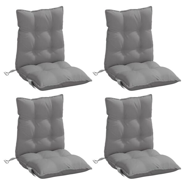 vidaXL Lowback Chair Cushion Set of 4 Gray Oxford fabric (100% polyester)