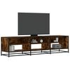 vidaXL TV Cabinet Smoked Oak Engineered Wood, Metal Large TV Cabinet