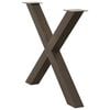 vidaXL Dining Table Legs X-Shaped 3 pcs Natural Steel 35.4x(28.3-28.7)" Steel