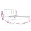 vidaXL Bed Frame White Powder-Coated Steel Single Bed Frame