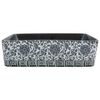 vidaXL Countertop Basin Black and Blue Rectangular 18.1x14.0x5.1" Ceramic