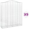vidaXL Gabion Basket Set of 9 Silver Galvanized iron Large Durable