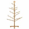 vidaXL Wooden Christmas Tree with Stand Brown 49.21 in Solid pine wood