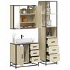 vidaXL Bathroom Furniture Set Sonoma Oak Engineered wood, Metal Large