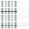 vidaXL Fence Posts Height Adjustable Manual 44 pcs Green 55.1" Steel