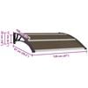 vidaXL Door Canopy Transparent brown and black Polycarbonate Medium