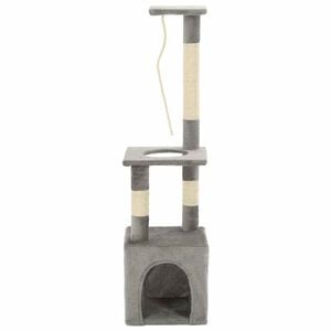vidaXL Cat Tree Gray Particle board, soft plush, sisal rope Medium