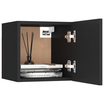 vidaXL Bedside Cabinet Black 12"x11.8"x11.8" Engineered Wood