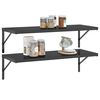 vidaXL Wall Shelf Black Stainless steel with black coating Medium