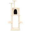 vidaXL Cat Tree Cream Engineered wood, plush, sisal Medium Modern