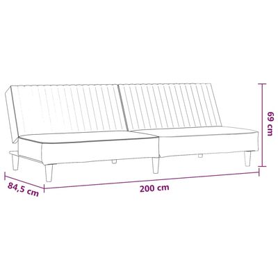 vidaXL 2-Seater Sofa Bed Black Velvet
