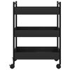 vidaXL Kitchen Trolley Black 19.7"x11.8"x27.6" Engineered Wood