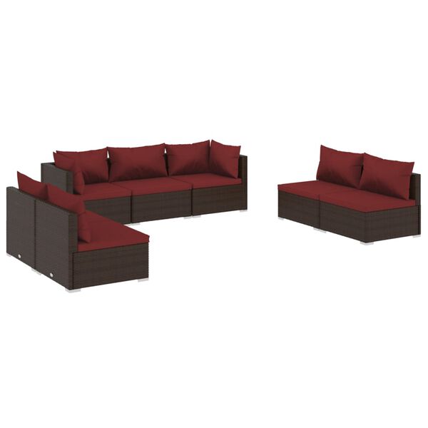 vidaXL Garden Lounge Set Brown PE rattan Large Modular
